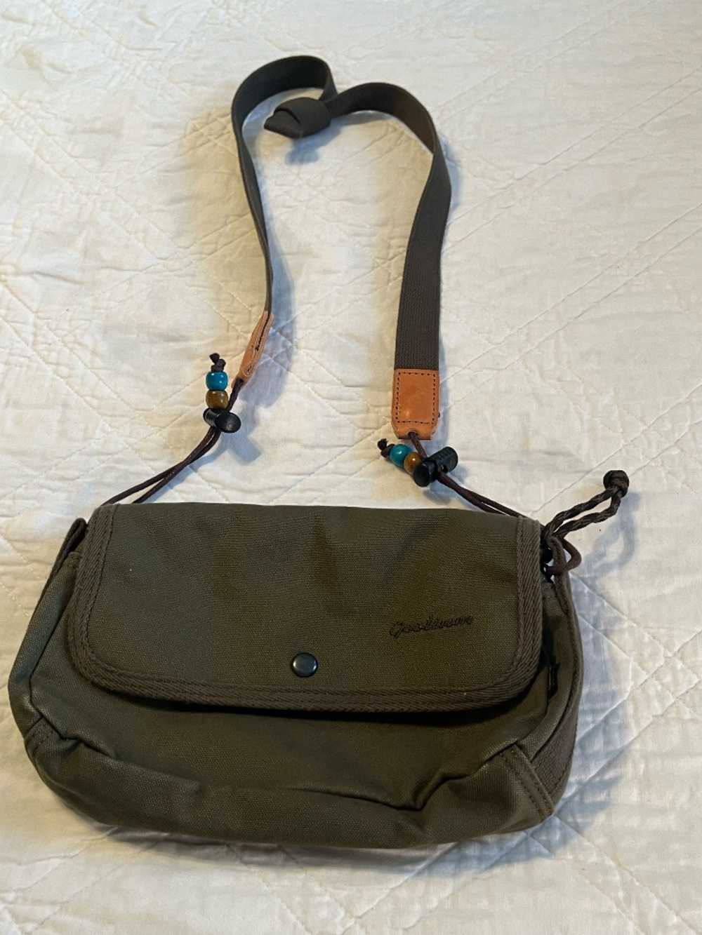 Gootium Small Green Adjustable Strap Canvas Crossbody Bag Messenger Purse